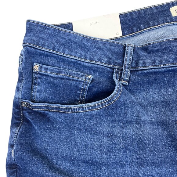 Warp + Weft Womens Blue Denim Flare Jeans Miami High Rise Stretch Sz 22 - New - Picture 5 of 11